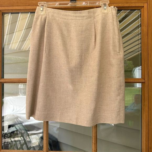 Bicé Tan Linen Blend skirt size 6p - Picture 1 of 7